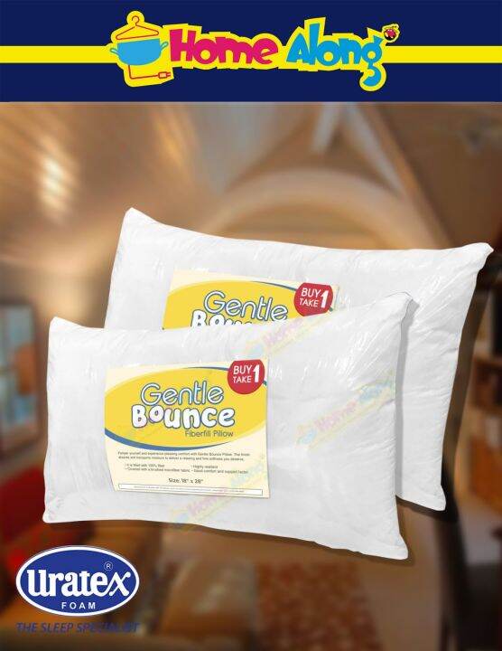 URATEX 2pcs Gentle Bounce Polyester Fiber fill Pillow 18"x28" Lazada PH