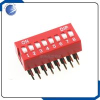 5PCS 8 Positin Bits 2.54mm DIP Switch DA type/digital Toggle Switch Red 8P Right Angle Side Position DA-08