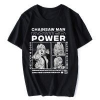 Chainsaw Man Denji Power อะนิเมะแฟชั่นพิมพ์เสื้อยืดผู้หญิงผู้ชายเสื้อยืด Tees Tops Streetw ผู้หญิงสีขาวคุณภาพสูงเสื้อยืด