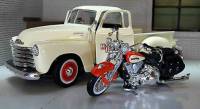 Maisto  Harley-Davidson 1:25 1950 Chevrolet 3100 Pickup +Harley-Davidson 1:24  2001 FLSTS Heritage Springer Motorcycle โมเดลรถยนต์+รถมอเตอร์ไซค์ ของเล่น ของสะสม แบบจำลองรถ (เก็บคูปองส่งฟรี หรือเก็บคูปองใช้ส่วนลดค่าจัดส่งได้ค่ะ)