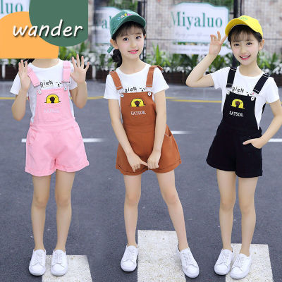 Wander เสื้อผ้าเด็กผญ กางเกงเด็กหญิง เสื้อยืดนักเรียน เอี๊ยม กางเกงขาสั้น