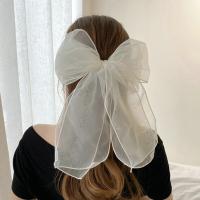 Double Mesh White Oversize Bow Hairpin Yarn Bowknot Ribbon Hair Clip New Lady Wedding Girls Spring Clip Hair Accessory Women Hair Accessories