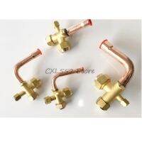 1Pc 1/4 quot; 3/8 quot; 1/2 quot; 3/4 quot; Female Thread 3Way Bend Flare Tube Split Service Valve for Air Conditioner