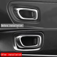 Car Interior Carbon Fiber Door Handle Frame Cover Trim Accessories for Honda HRV HR-V Vezel 2021 2022