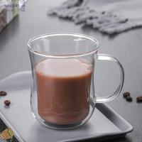 ถ้วยกาแฟเอสเปรสโซฉนวนกันความร้อน YEJIU5245มินิแก้วบอโรซิลิเกตทรงสูงถ้วยวิสกี้ชั้นแขวนแก้วคู่ถ้วยกาแฟถ้วยชาน้ำชาแก้วน้ำดื่มใส