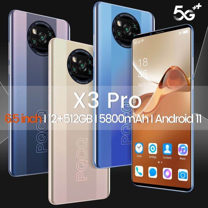 【Ready Stock】X3PRO 5G Smartphone 6.1inch HD Full Screen 12GB+512GB ...