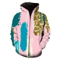 Sudadera con capucha y cremallera para hombre y mujer, ropa de calle con estampado de grafiti abstracto, estilo Harajuku, de gran tamaño, Hip Hop