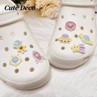 【 CuteDeco】Cartoon Cute Rocket (7 Types) Planet/ Rocket/ Meteor/ Astronaut Charm Button Deco/ Cute Jibbitz Croc Shoes Diy / Charm Resin Material For DIY