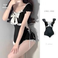 One-piece swimsuit ladies cover belly and look thin super fairy ins sexy student girl conservative hot spring seaside vacation wear