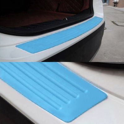 【DT】Blue Universal Rear Bumper Protector Silicone Protective Strip Trunk Boot Door Sill Guard Trim Cover Sticker Car Styling  hot