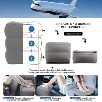 Inflatable Travel Foot Rest Pillow, Multi-function Adjustable Heights Travel  Pillow, Portable 3 Layers Travel Pillow Foot Rest, For Kids Sleeping And