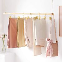 X8Trouser Hangers Made of Metal, 10 Pieces, Clothes Hangers, 30.5cm, with 2 Non- Clips, for Skirts, Pants, Underwear