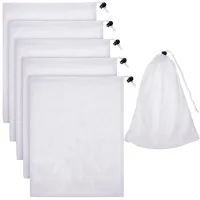 6x Vacuum Pool Cleaner Fine Mesh Bag 9 x 13.8 inch Nylon Pool Vacuum Net Bag Replacement Bag for Pool Leaf Vacuum Pool