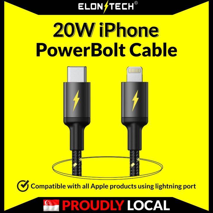 ELONXTECH 20W USB C Apple Lightning Cable Lazada Singapore