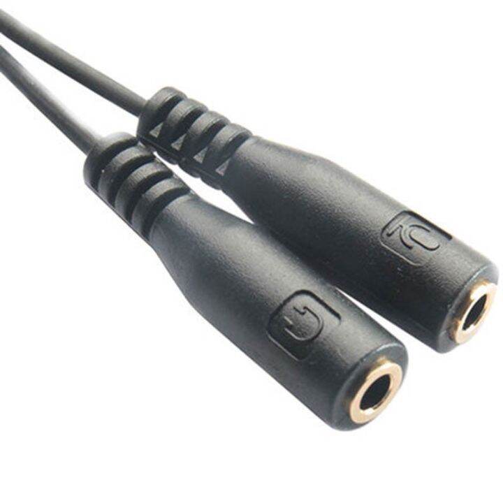 3.5mm Male to 2 Female Y Splitter Audio Mic Adapter Cable for Headphone