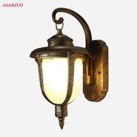 Aluminum Retro European Waterproof Outdoor Wall Lamps Bronze Garden Lamp Villas Balcony Corridor Yard Decor Wall Light Fixtures