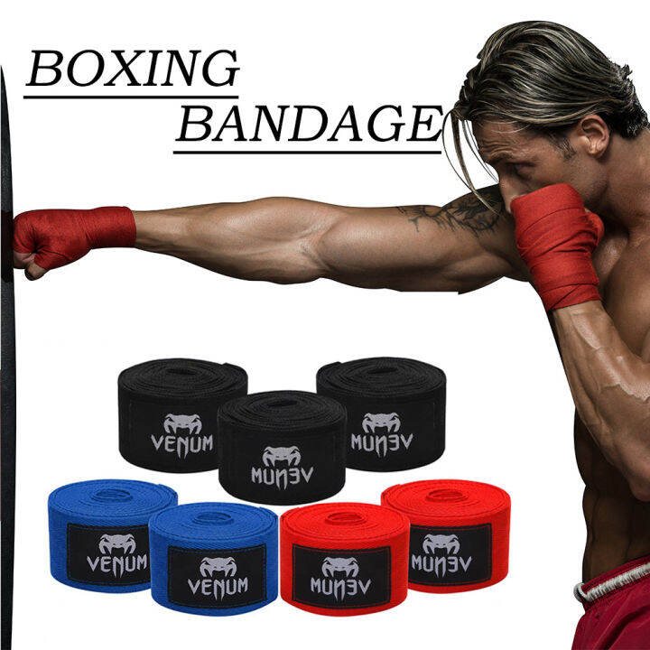 1 Pair (2pcs) 4M Sports strap boxing bandage for MMA, Kicking Boxing