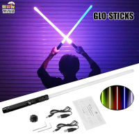 Tribe RGB 7สีเปลี่ยน Lightsabers Duel ดาบเลเซอร์ของขวัญของเล่นสำหรับเด็กผู้ใหญ่ Luminous ของเล่นเด็กโลหะ Glo-Sticks Dueling Lightsaber พร้อมเอฟเฟกต์เสียงแฟชั่นคอสเพลย์ของเล่นบทบาท Stage Props