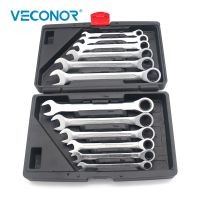 Ratchet Wrench Set Ratcheting Spanner 12pcs 8-19mm size Dull Polish 72T Ratcheting Fixed head and Open-end Combination Tools