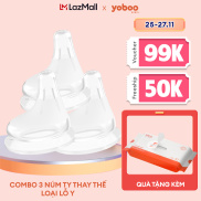 Combo 3 Núm Ty Thay Thế Silicone yoboo Loại Lỗ Chữ Y Chất Lượng Nhật Bản