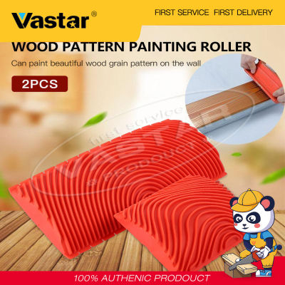 Vastar 2ชิ้น/เซ็ตลูกกลิ้งยางแปรงเลียนแบบไม้ Graining ภาพผนังบ้านตกแต่งศิลปะลายนูน DIY แปรงภาพวาดเครื่องมือ