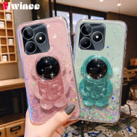 NIWINEE เคสโทรศัพท์สำหรับ Realme เคสกากเพชรแววาวใสแบบนิ่มเคสโทรศัพท์นักบินอวกาศ C53