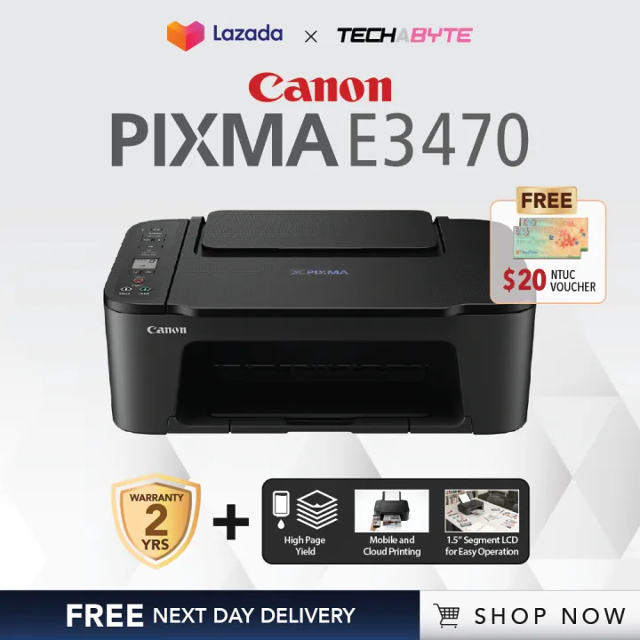 Canon Pixma E3470 Compact Wireless All In One With Lcd Low Cost Printer Free Next Day Delivery 0212
