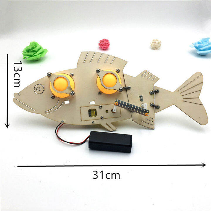 stem-toys-for-children-educational-science-experiment-technology-set-diy-electric-mechanical-fish-model-puzzle-painted-kids-toy