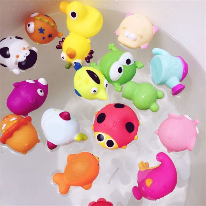 denlun-10pcs-20pcs-float-rubber-animals-water-fun-gametoy-bathroom-swimming-floating-toys-animal-tub-toys-fishing-net-animals-bath-toy