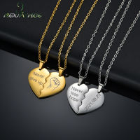 Nextvance Fashion Custom Personalized Stainless Steel Necklace Engrave Namepate Double Heart Pendant For Family Jewelry Gift