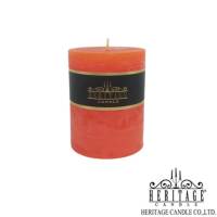 เทียนหอม Scented Candle Pillar Candle with Fragrance เทียนแท่ง สีส้ม หอมๆๆ ขนาด 3 นิ้ว x 4 นิ้ว (1 ต้น ราคา 170 บาท)