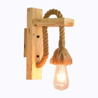 Lamps and lanterns of cross-border for American wood light decorative wooden rural creative the restaurant wall lamp retro twin ❤