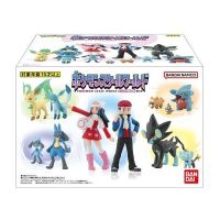 Bandai Genuine Pokemon Scale World 1/20 Lucario Bidoof  Riolu Shinx Gible Leafeon Luxray Dawn Lucas Model Ornament Toys