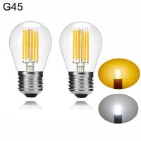 โคมไฟ E14 G45หลอดสำหรับเทียนไฟฟ้าแอลอีดีซุปเปอร์สว่าง Led Ac220v E27 240V Led ลูกโลก2W 4W 8W 12W ไฟ Led เส้นใยเอดิสัน