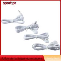 SPORT PR 4pcs 3.5มม. สายเคเบิลปุ่มนวดเครื่อง2ทาง สีขาวขาว พลาสติกและทองแดง ลวดอิเล็กโทรด Snap ขนาด3.5มม ทนทานต่อการใช้งาน อิเล็กโทรดสิบสาย สำหรับเครื่องนวด tens/ems