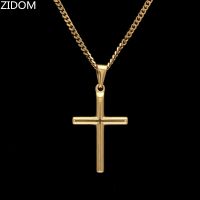 Gold Color Stainless Steel Cross pendant necklaces Men Hiphop/Rock fashion vintage necklace male  jewelry gifts Drop shipping Fashion Chain Necklaces