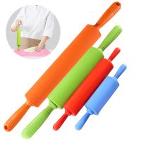 Non-Stick Plastic Handle Pin Pastry Dough Flour Roller Silicone Rolling Pin Kitchen Baking Cooking Tools Christmas Rolling Pin Bread  Cake Cookie Acce