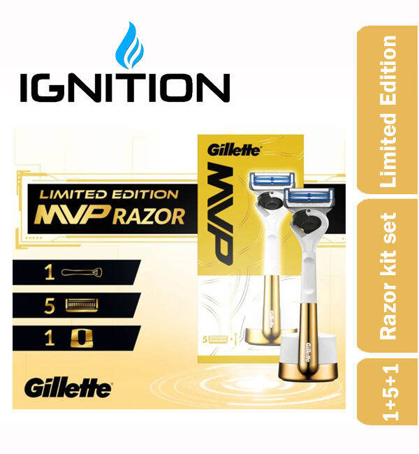Gillette MVP Limited Edition Set 1 Razor Handle + 5 Blades + Razor