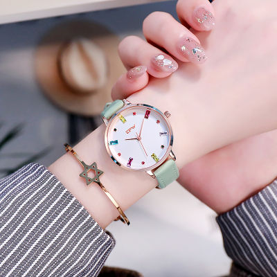 Gemstone Ladies WristWatches Big Dial Leather Strap Modern Stylish Light Luxury Business Clock Women Montre Femm