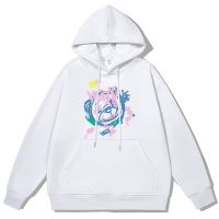 Funny Graffiti Aesthetic Teddy Bear Hoodies Men Cotton Couple Streetwear Spring Autumn Pullovers Clothes Loose Casual Sweatshirt Size XS-4XL