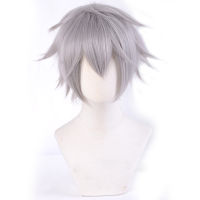 อะนิเมะเกม EVA Nagisa kaworu คอสเพลย์วิกผมสั้นผสมสีเทาทนความร้อนสังเคราะห์ผมคอสเพลย์วิกผมหมวก.