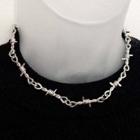 New Tiny Wire Thorn Iron Unisex Necklaces Women Hip-Hop Gothic Punk Style Barbed Wire Small Thorn Chain Collar Gift Fashion Chain Necklaces