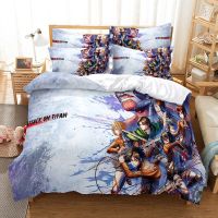 Anime Attack On Titan Couple Bed Quilt Cover Set Bedding Set Queen Size Cotton Duvet Cover 220x240 Winter Double Duvet Covers