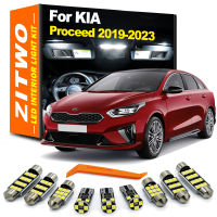 ZITWO 12ชิ้นสำหรับ Kia ดำเนินการ2019 2020 2021 2022 2023 LED ภายในโดมอ่านแผนที่แสงป้ายทะเบียนหลอดไฟชุดอุปกรณ์เสริม