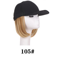 HUAYA Short Straight Hat wig Synthetic Baseball Cap Hair Wig Natural Black Wigs Connect Synthetic Hat Wig Adjustable For Girl