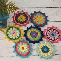 Handmade Crochet 12cm Retro Round Doilies Japanese Tea Ceremony Ancient Round Tea Screen Saucer Cushion Plate 15pcs