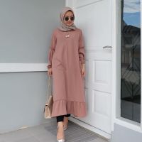 Priskilla Cell Lalune Tunic Material Balotelly Tops Women Muslimah Simple Top Cheapest Tops Kekinian Suit Fashion Casual Modern Latest Hijab Trendy Casual Elegant Fashion Long Sleeve Blouses Women Work Wear Fashion Fashion Fashion Blouse