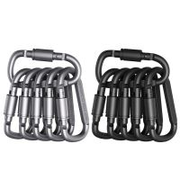 6x Aluminum Alloy Backpack Carabiner Keychain Outdoor Camping Hiking D-ring Snap Clip Lock Buckle Hook Water Bottle Kettle Hook