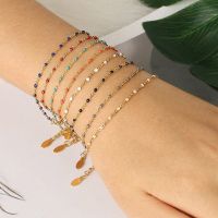 Simple Stainless Steel Bracelets for Woman Golden Color Link Chain Beads Ladies Bracelet Femme Jewelry