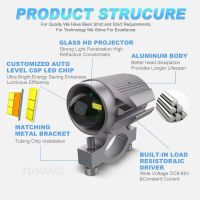 2023new สปอตไลท์15W สว่างพิเศษไฟหน้ารถมอเตอร์ไซค์แบบ LED W/ Mini เลนส์โปรเจคเตอร์สำหรับรถยนต์ ATV ไฟตัดหมอกขับขี่รถ